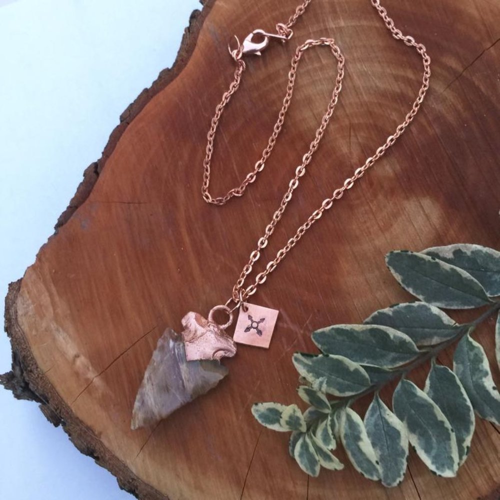 Copper Electroformed Arrowhead Necklace - image 1